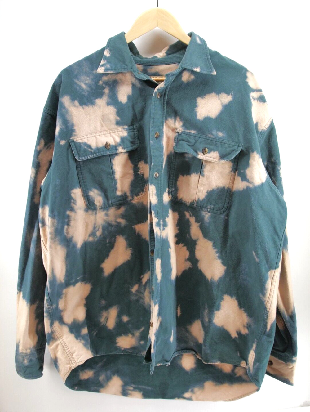 Cabelas Deerskinโ Soft Chamois Flannel Button up Cloud Dyed Long Sleeve XL Tall